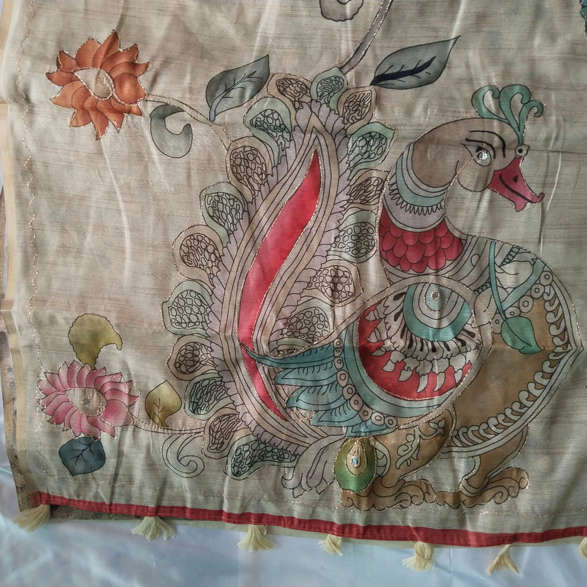 Chanderi Kalamkari Cotton Saree