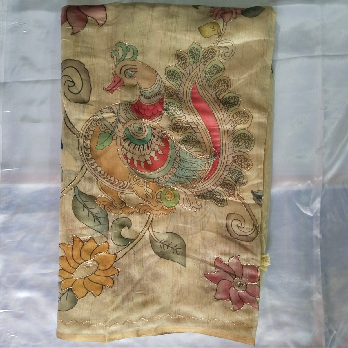 Chanderi Kalamkari Cotton Saree