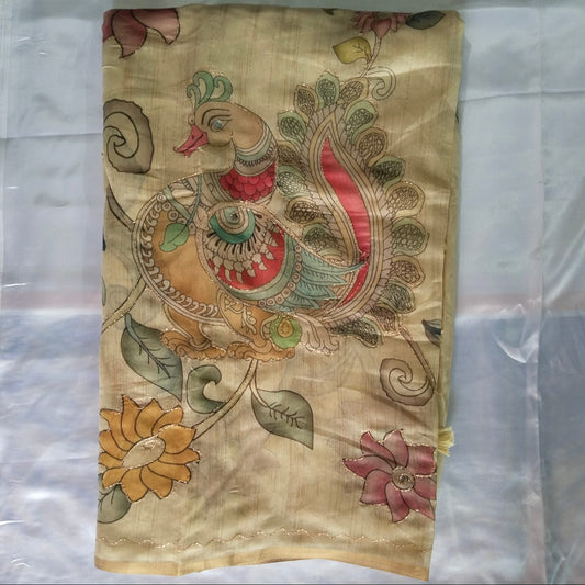 Chanderi Kalamkari Cotton Saree