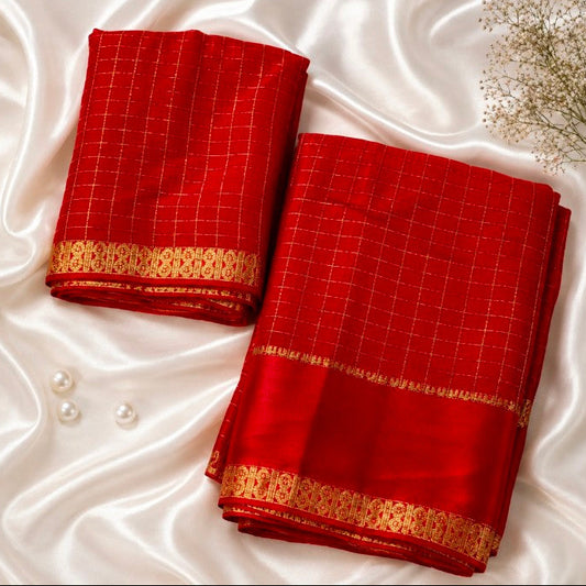 Viscose Check Saree