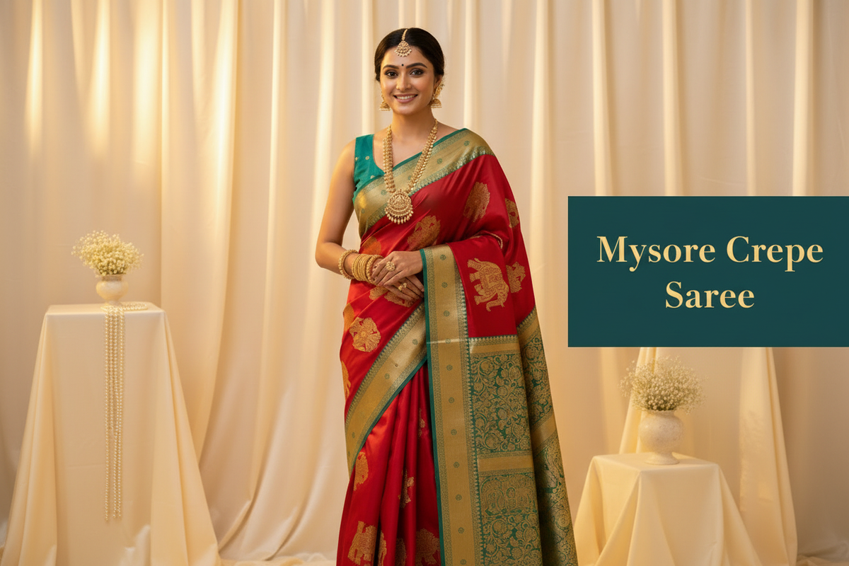 Mysore Crepe Saree Banner with Text